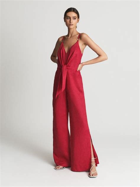 Reiss Ana Linen Jumpsuit Reiss