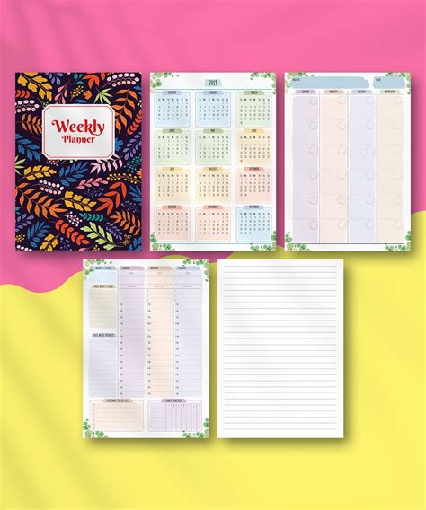 Download Printable Weekly Planner Undated Floral Style Pdf Undated