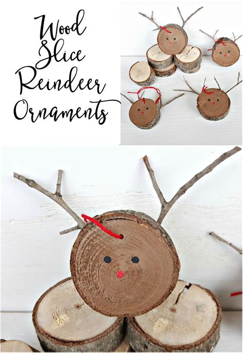 How To Make Wood Slice Reindeer Ornaments Repurposing Junkie