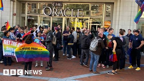 Reading Lgbt Protest Held Over Chick Fil A Outlet Bbc News