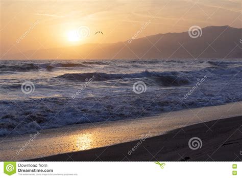 The Pacific Ocean During Sunset Stock Image Image Of Texture Nature