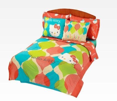 Warm embrace kids bedding teen comforter set girls children bed in a bag hello kitty,duvet cover and pillowcase and flat sheet and duvet (white),twin size,4 piece. Colorful Reversible 8 Pc Hello Kitty Full Comforter Set by ...