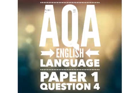 Aqa Language Paper 1 Question 5 Answers Levels 5 7 And 9 Model