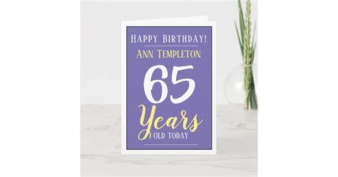 Happy Birthday 65 Years Old Card