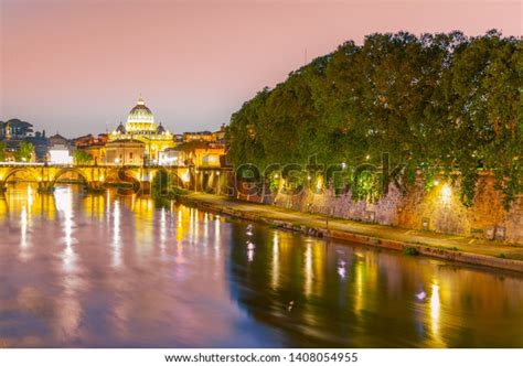 St Peters Basilica Vatican Ponte Santangelo Stock Photo 1408054955