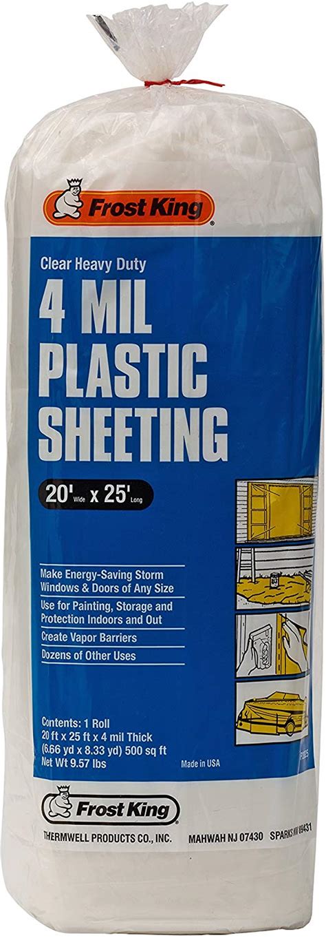 Frost King P10256w Polyethylene Sheeting 10′ X 25′ X 6 Mil Clear
