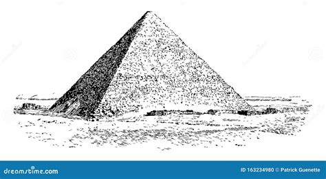 The Great Pyramid Of Giza Ancient Egypt Vintage Engraving Stock Vector