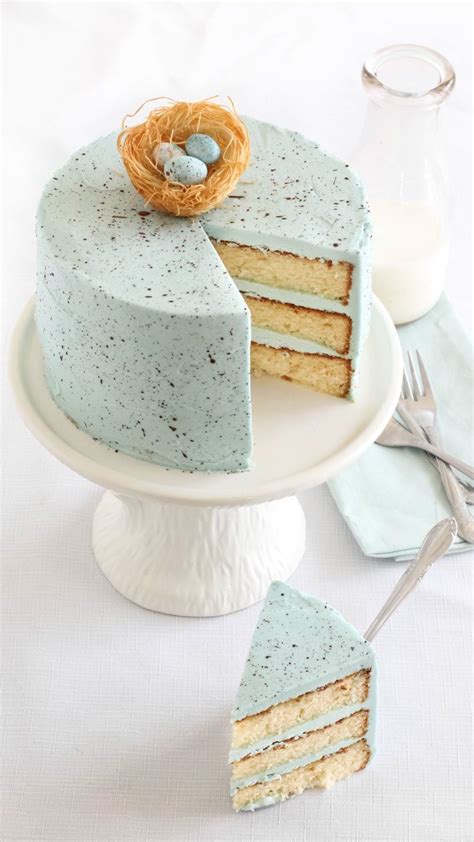 Use up your extra eggs without getting bored! Speckled Egg Malted Milk Cake | Recipe | Easter dessert, Milk cake, Easter cakes