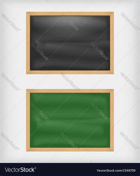 Black And Green Blank Chalkboards Royalty Free Vector Image