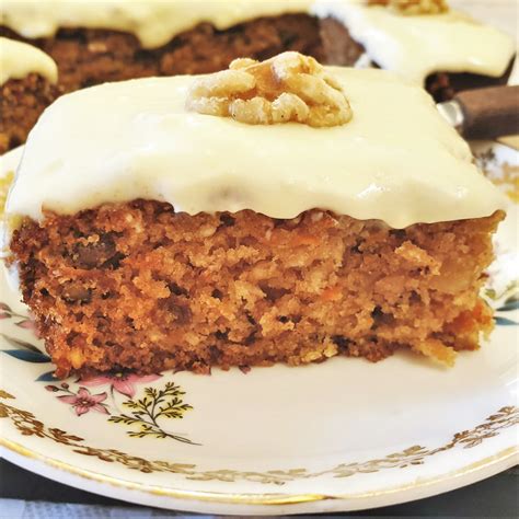 The Best Ever Carrot And Walnut Cake Traybake Foodle Club