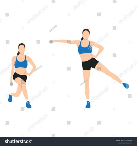 Woman Doing Curtsy Lunge Side Kick Stock Vector Royalty Free