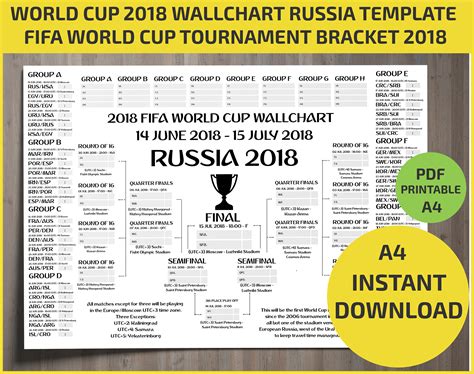 wallchart fifa 2018 world cup russia pdf printable bracket