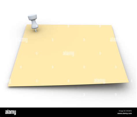 3d Rendered Illustration Blank Pinned Note Isolated On White Stock
