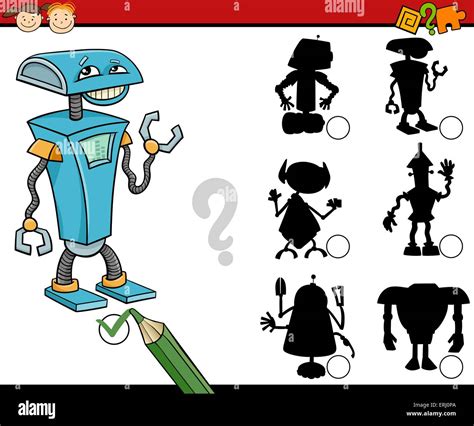 Cartoon Illustration Of Education Shadow Matching Game For Preschool