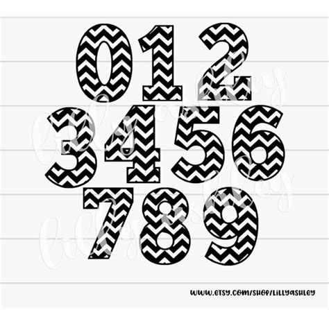 Chevron Numbers Cut File Setincludes 0 Through 9 Svg Png Etsy