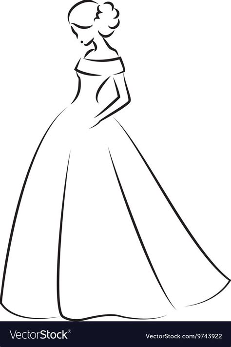 Wedding Dress Outline Drawing Wedding Info