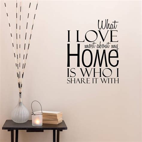 Love My Home Quote Wall Sticker By Mirrorin
