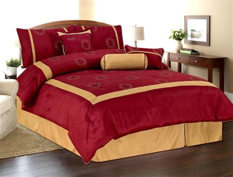 Embroidery Oversized Comforter Set Queen Burgundygold Ebay