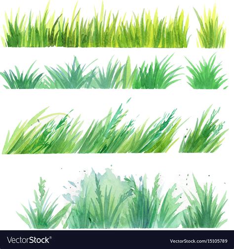 Grass Painted Elements Royalty Free Vector Image