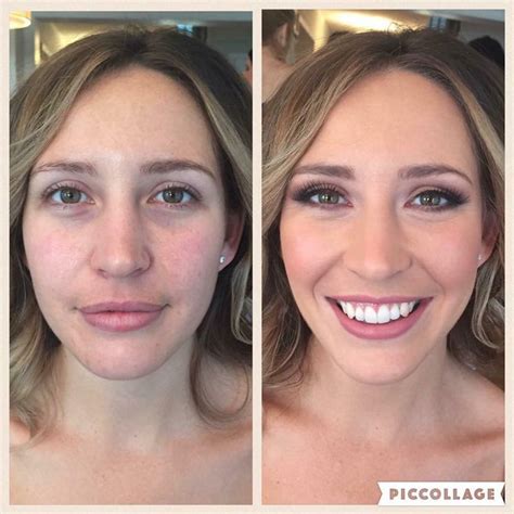 two pictures of the same woman s face before and after makeup