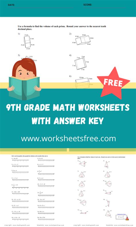 9th Grade Math Worksheets With Answer Key Worksheets Free