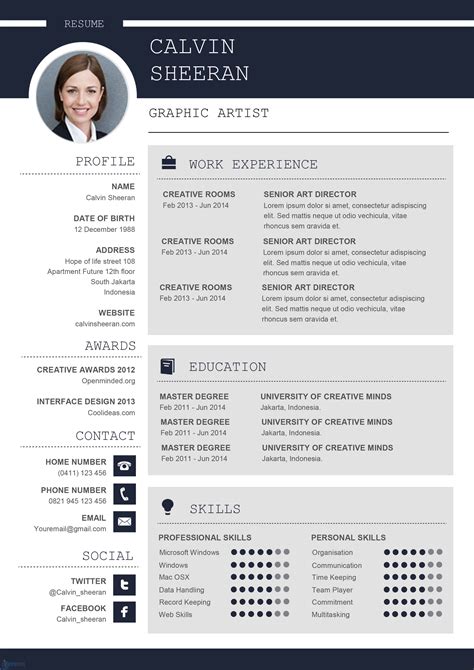 Word Document Resume Template Free Cv Format Word Free Professional