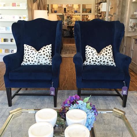 This chair can be placed in any room or office for the price of these chairs, you can't go wrong. A dynamite duo. • Navy Wingback Chair $936 (each) # ...