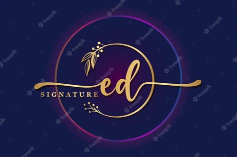 Premium Vector Luxury Signature Logo Design Initial Ed Handwriting