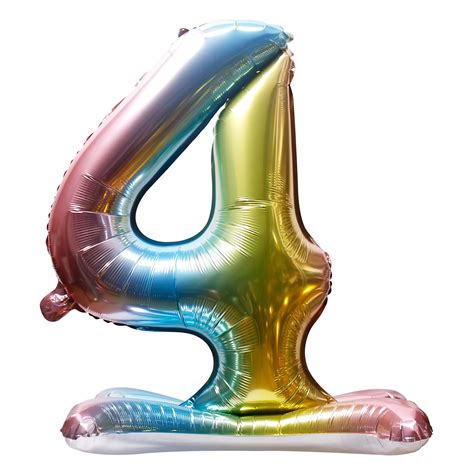 Buy 32 Stand Up Rainbow Number 4 Balloons For Only 462 Usd By Airise