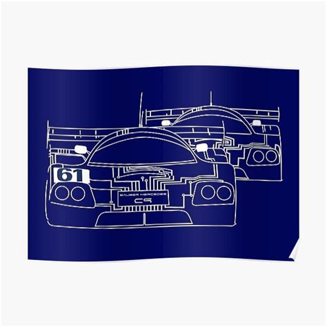 Mercedes C9 World Sports Car Retro T Shirt Artwork Poster For Sale By