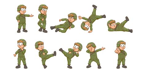 Dibujos Soldados En Personajes De Dibujos Animados De Soldados De