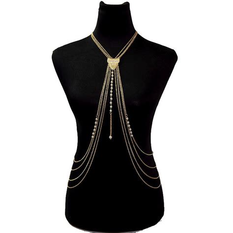 N New Fashion Beach Bikini Body Chain Body Chain Bride Bra Chain Necklace Jewelry Gold