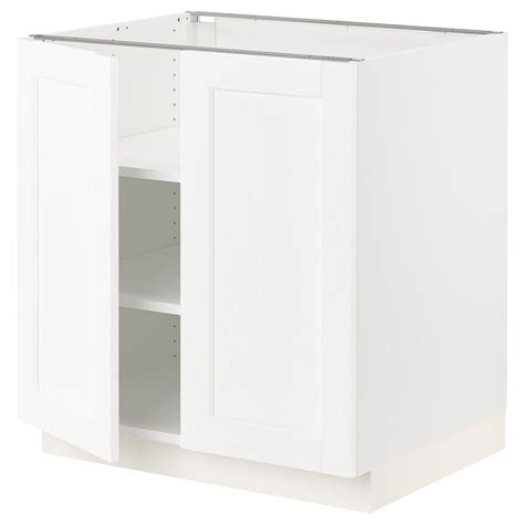 Sektion Base Cabinet With Shelves2 Doors White Enköpingwhite Wood