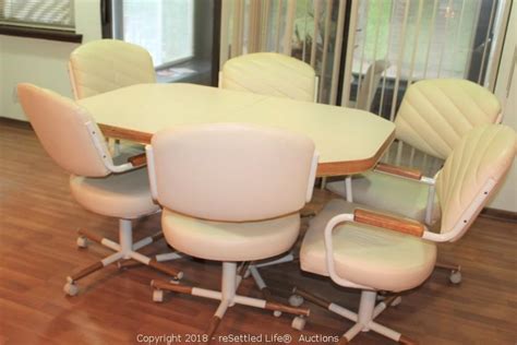 Kitchen Table With Rolling Chairs Dinette Sets With Caster Chairs You