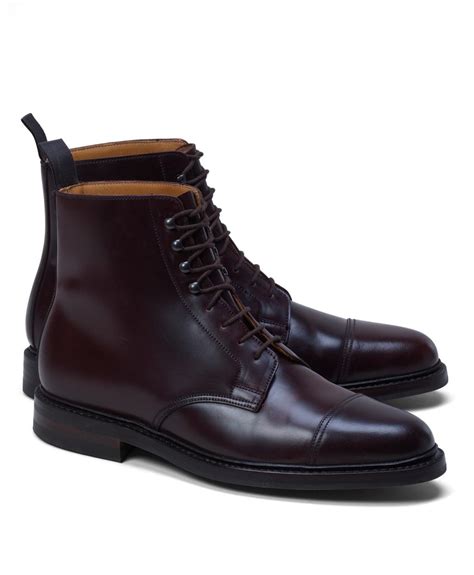 Brooks Brothers Leather Peal And Co Cordovan Boots In Brown Purple For