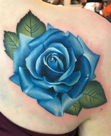 Blue Rose Tattoo © Tattoo Artist Michelle Maddison 🌹 🌹 🌹 🌹