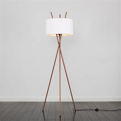 Crawford Copper Floor Lamp White Shade Iconic Lights