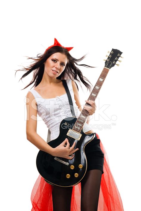 Evil Woman Rock Star Guitarist Stock Photos