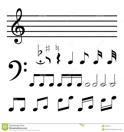 Vector Music Notes Stock Vector Illustration Of Line