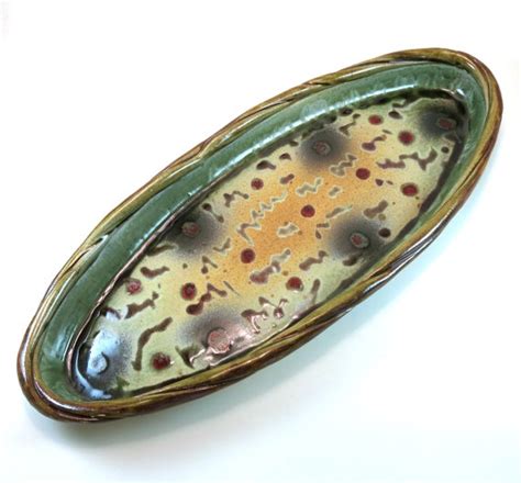 Check spelling or type a new query. Large Pottery Serving Tray - Fish Platter- Appetizer Tray ...