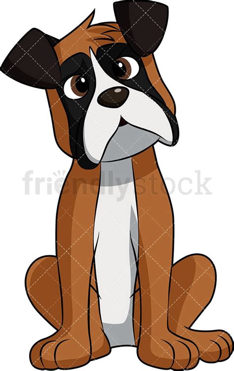 Curious Boxer Dog Cartoon Vector Clipart Friendlystock