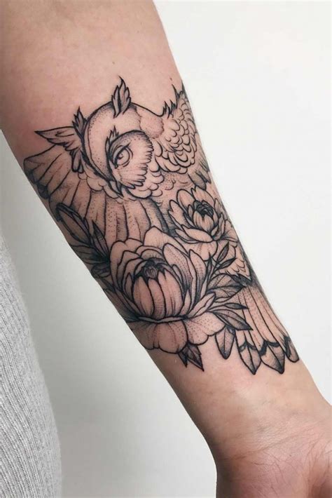 30 Owl And Flower Tattoo Designs Kiegisryeln