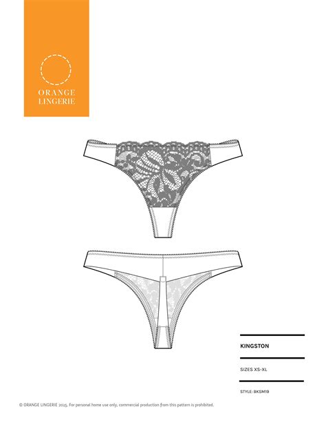 Instant Download Pdf Lingerie Sewing Pattern For Thong Etsy