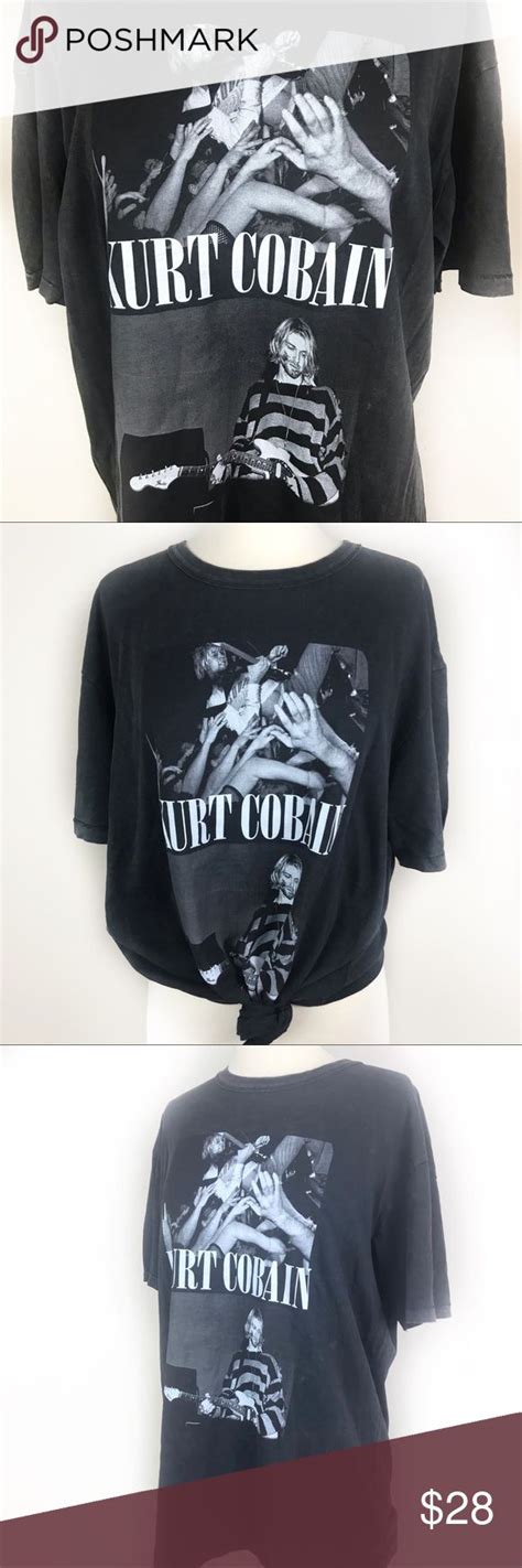 New Kurt Cobain Distressed Graphic T Shirt Medium Clothes Design