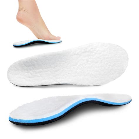 Shearling Orthotic Insoles Inserts W Arch Support For