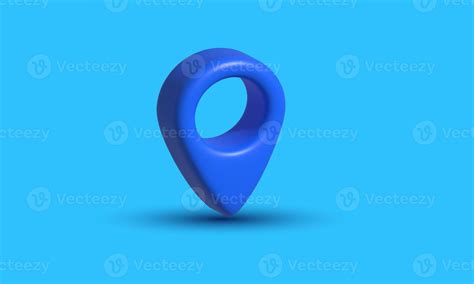 Illustration Realistic Blue Location Pin Sign Gps 3d Icon Creative