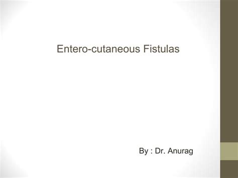 Enterocutaneous Fistulas Ppt