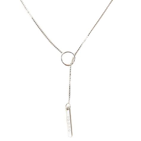 Gucci 18k White Gold Lariat Necklace 119163
