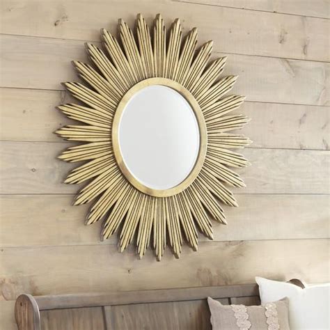 Elegant Gold Round Sunburst Mirror