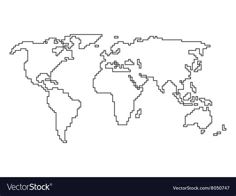 World Map Angular Outline Royalty Free Vector Image